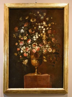 Fleurs et natures mortes Scacciati 17ème siècle Huile sur toile Grand maître (2/3)