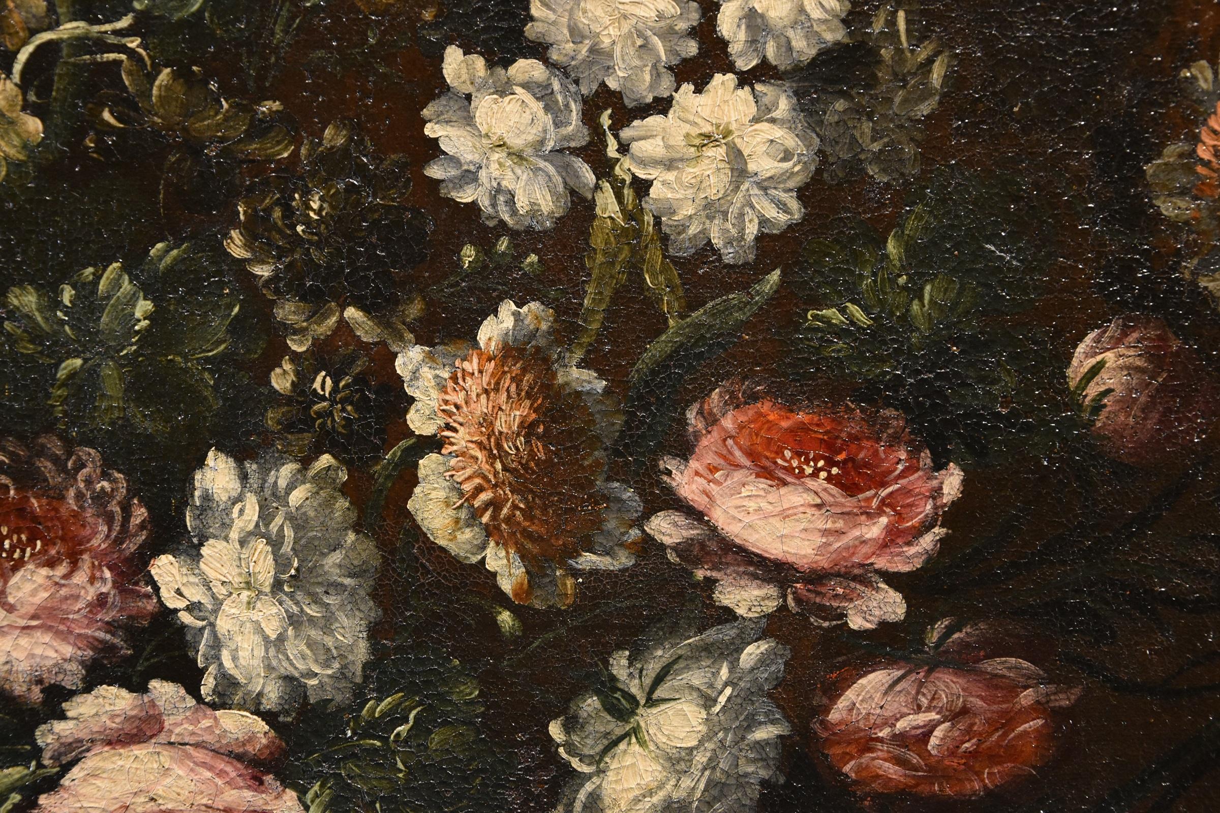 Blumen-Stillleben Scacciati 17. Jahrhundert Gemälde Öl auf Leinwand Alter Meister (3/3) im Angebot 3