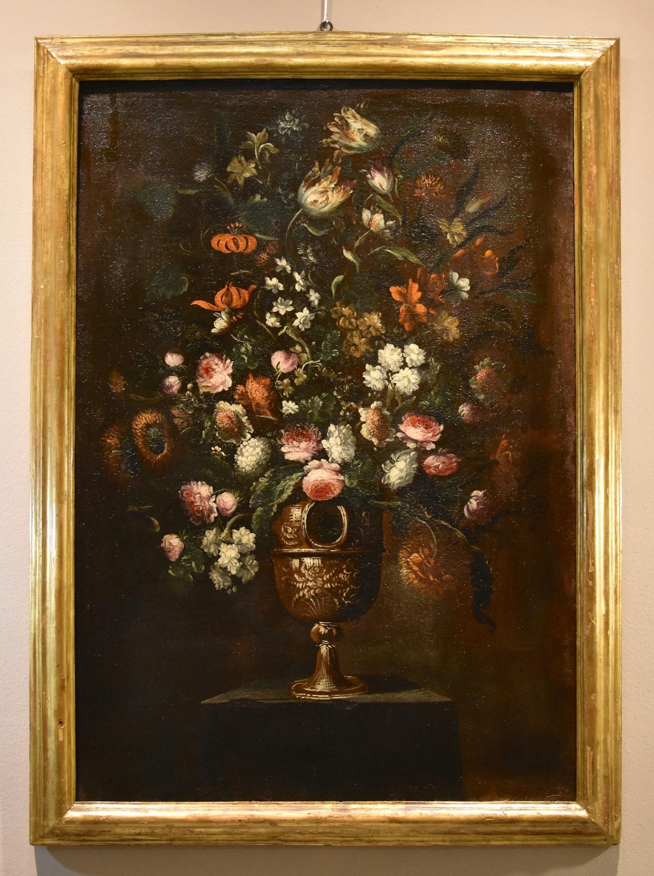Blumen-Stillleben Scacciati 17. Jahrhundert Gemälde Öl auf Leinwand Alter Meister (3/3) – Painting von Andrea Scacciati (florence 1642-1710)