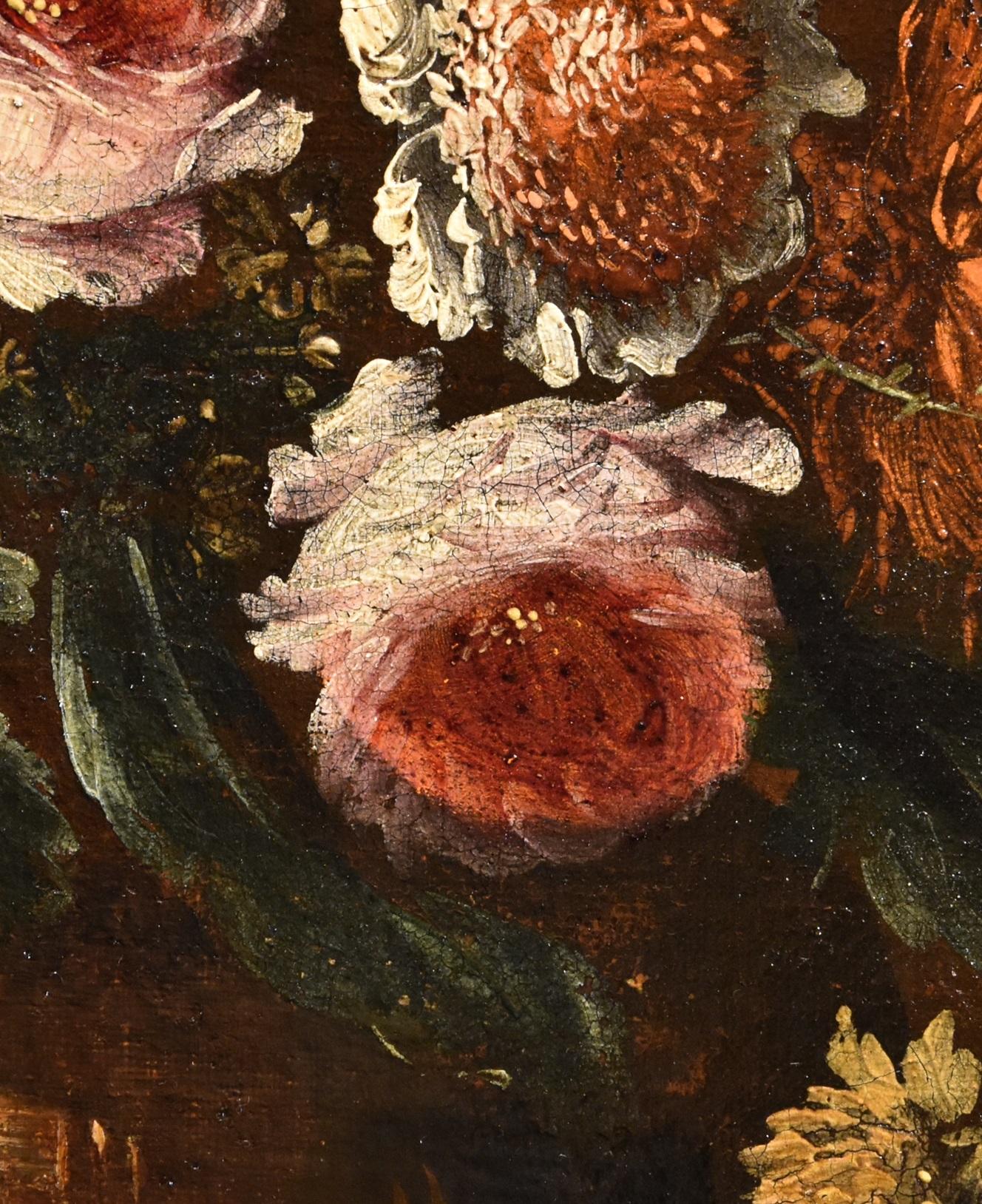 Blumen-Stillleben Scacciati 17. Jahrhundert Gemälde Öl auf Leinwand Alter Meister im Angebot 6