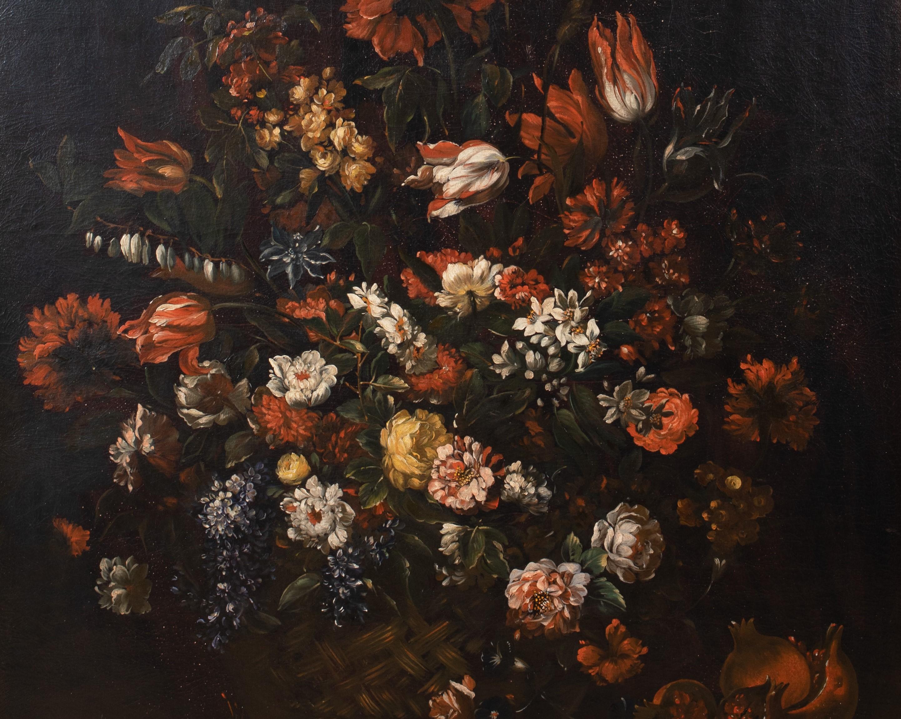 Still Life Of Flowers & Fruit, circa 1700 1