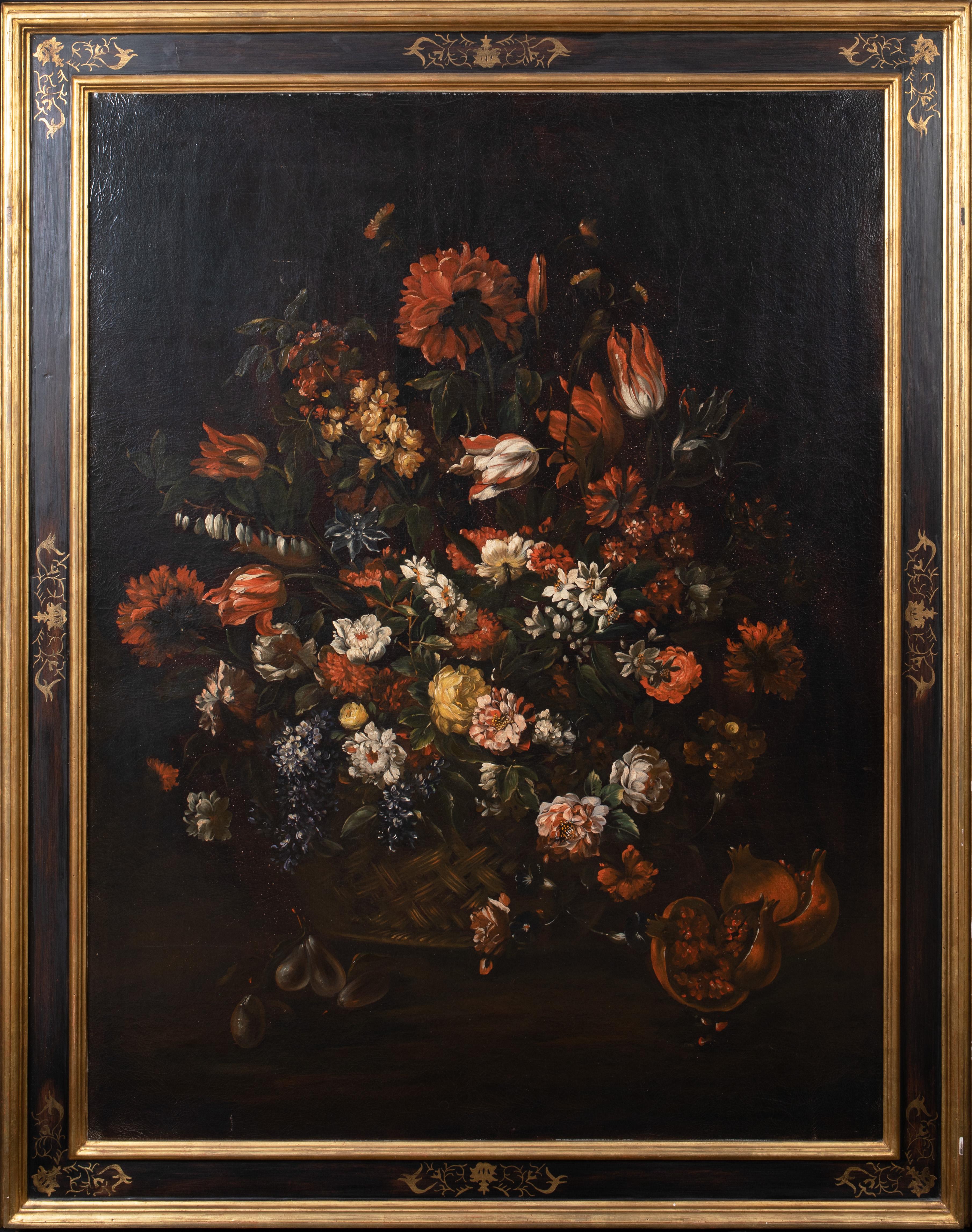 Andrea Scacciati Still-Life Painting - Still Life Of Flowers & Fruit, circa 1700