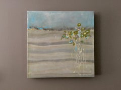A Little Blue - 16"x16", Landscape, Foral, Semi- Abstract Painting