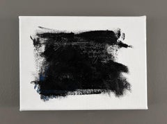 A Note To Myself - 1 (black and white abstract painting)