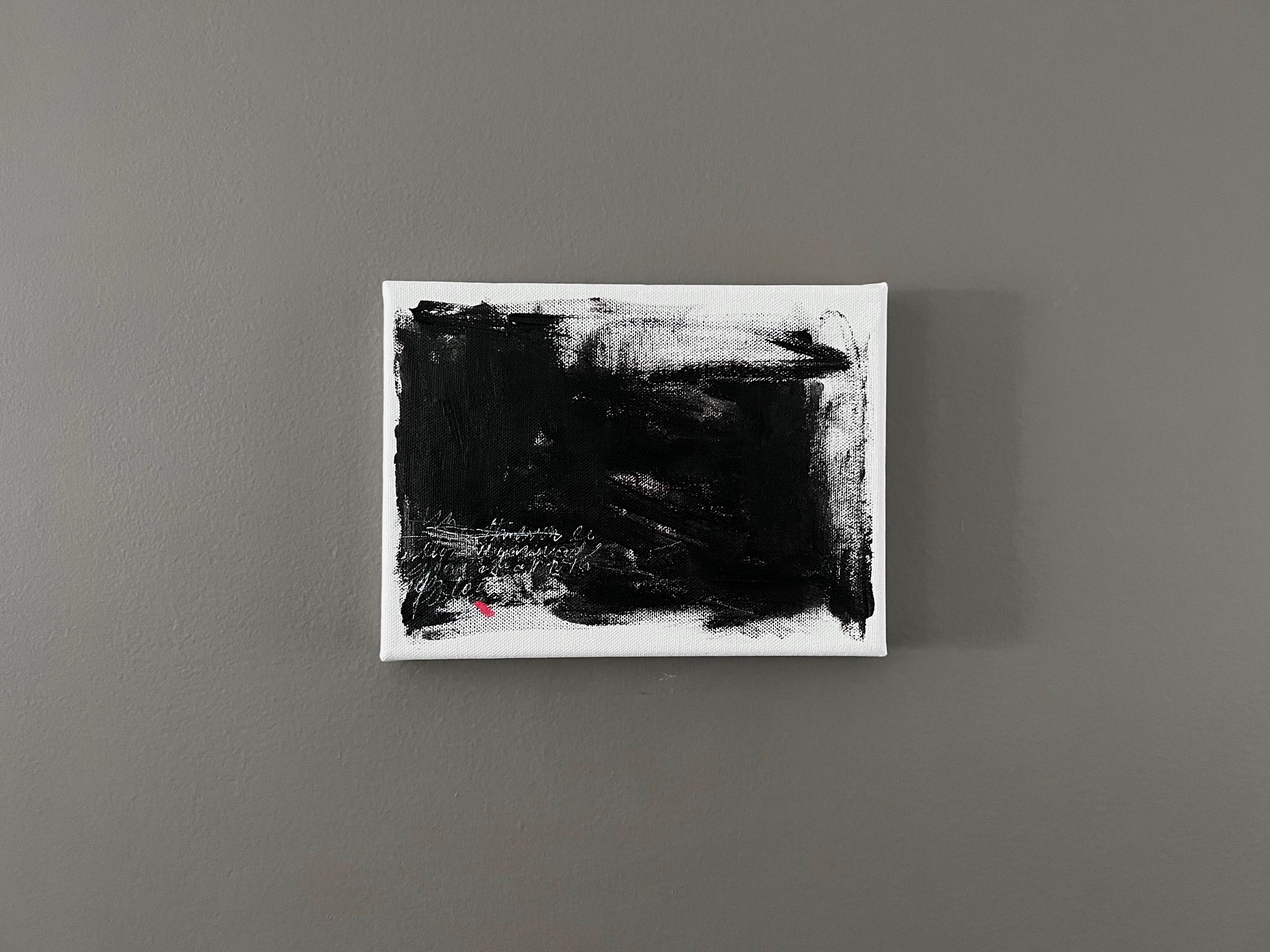 Small paintings are intimate and personal. They can be moved around easily and personalize a space. This black and white expressive abstract invites the viewer to interpret an untold message. Part of an ongoing series. 

To view more of