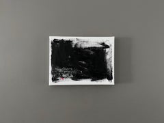 Una nota a me stesso #2 - 6 "x8", piccolo dipinto astratto in bianco e nero