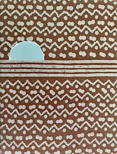 A Pale Blue Sun, 6"x8", Fragments Of Fortuny Series, Abstract Landscape Painting