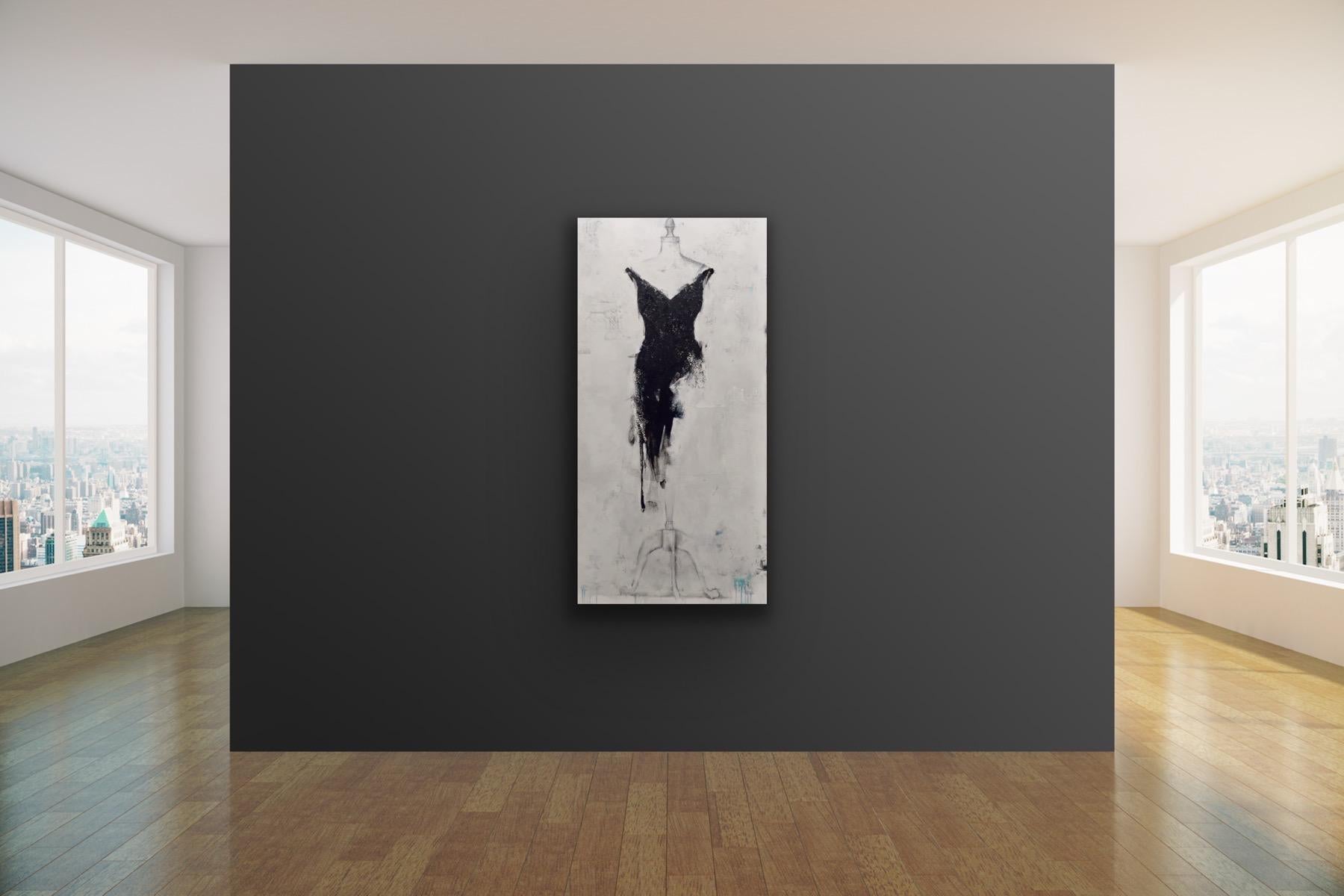 An Affair With Black (Dress 27), 30”x60”, figurative painting 8
