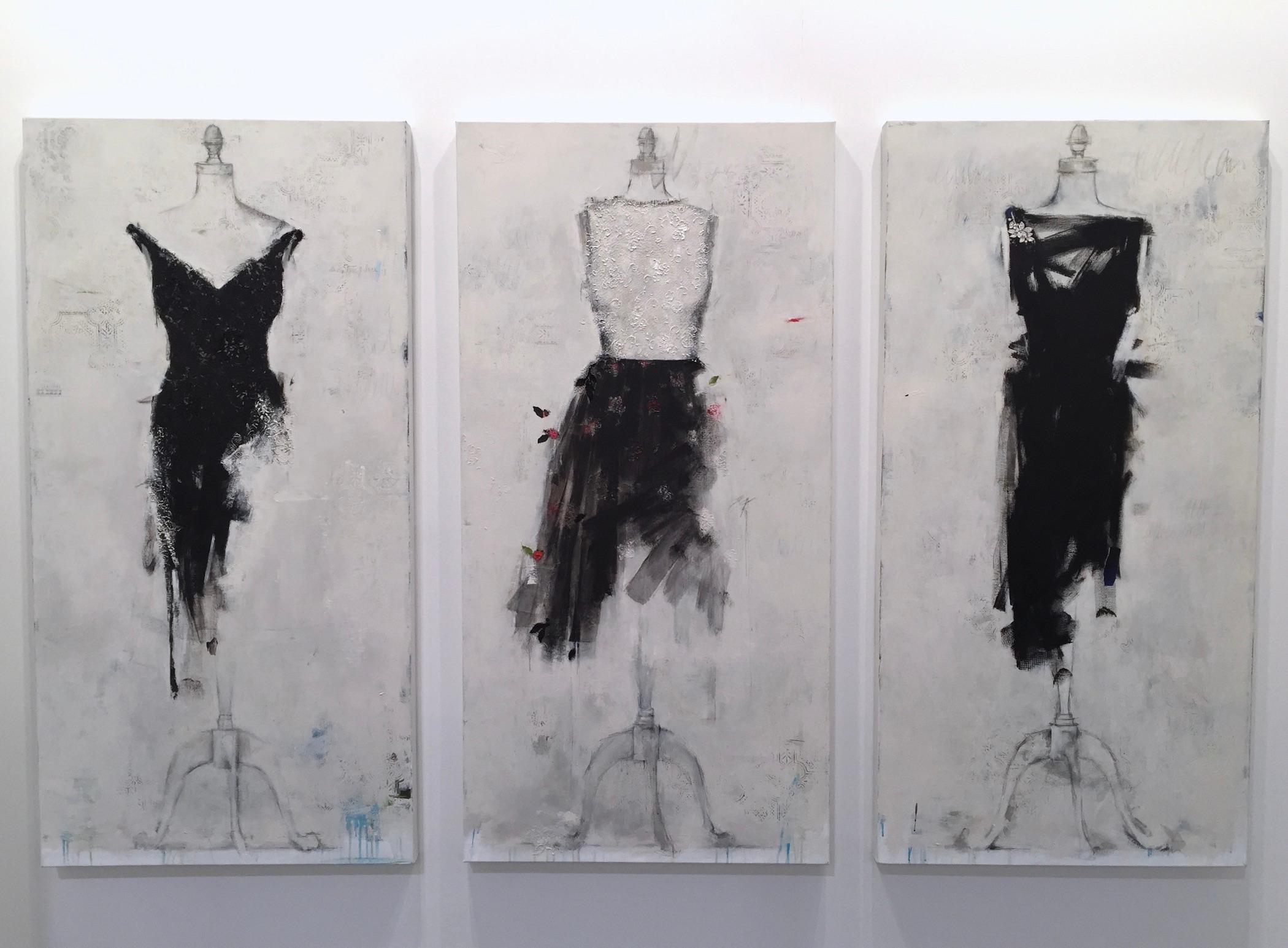 An Affair With Black (Dress 27), 30”x60”, figurative painting 9