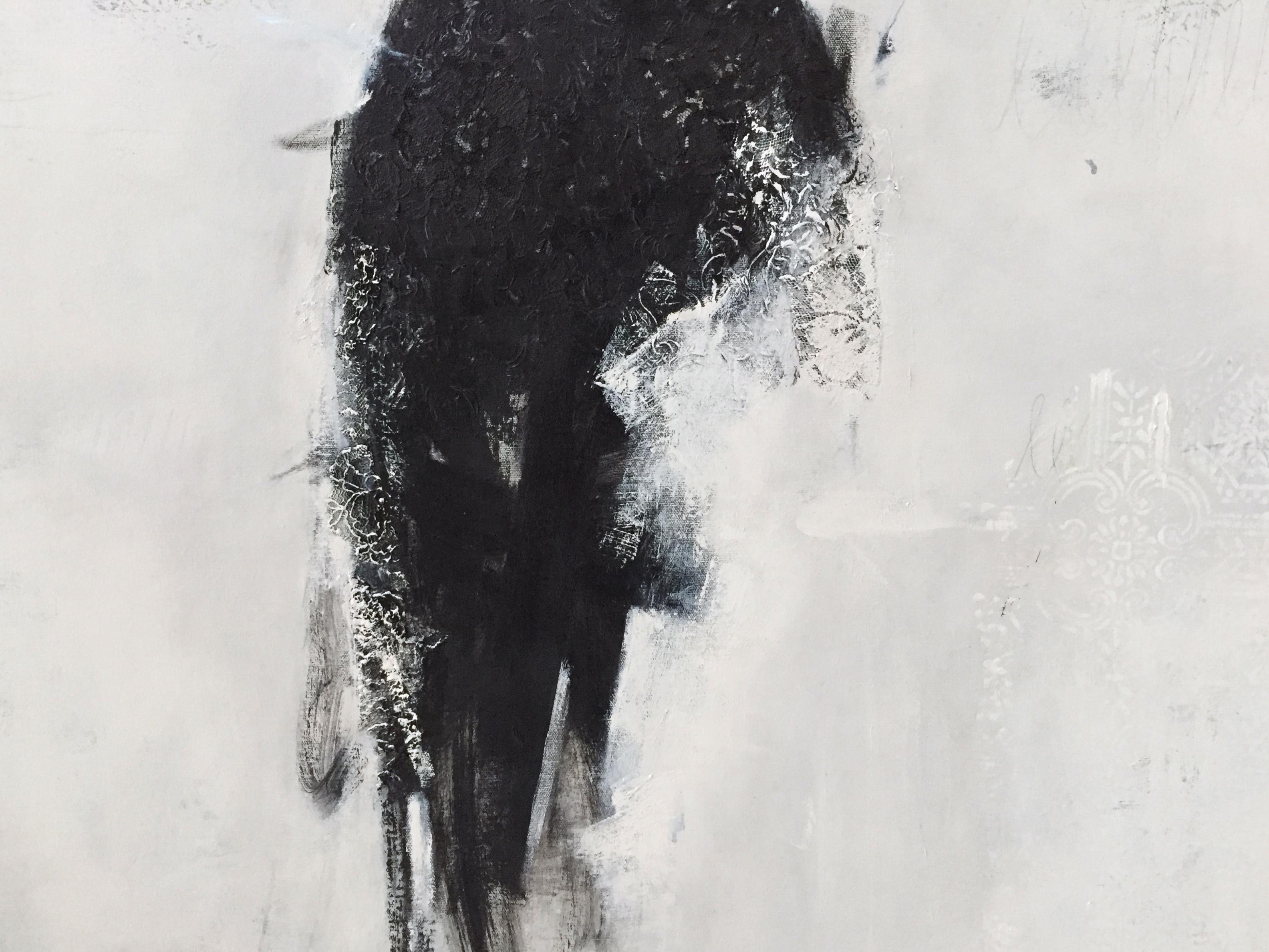 An Affair With Black (Dress 27), 30”x60”, figurative painting 1