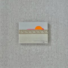 Un soleil orange, 8 "x6", Série Fragments de Fortuny, Collage, Paysage abstrait