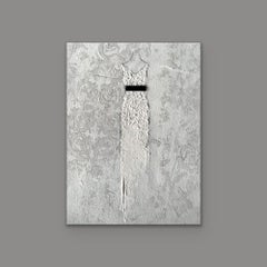 Schwarzer Gürtel - (4,75x6.25, Off White, Muster, Neutrales Kleid, Gemälde auf Papier)
