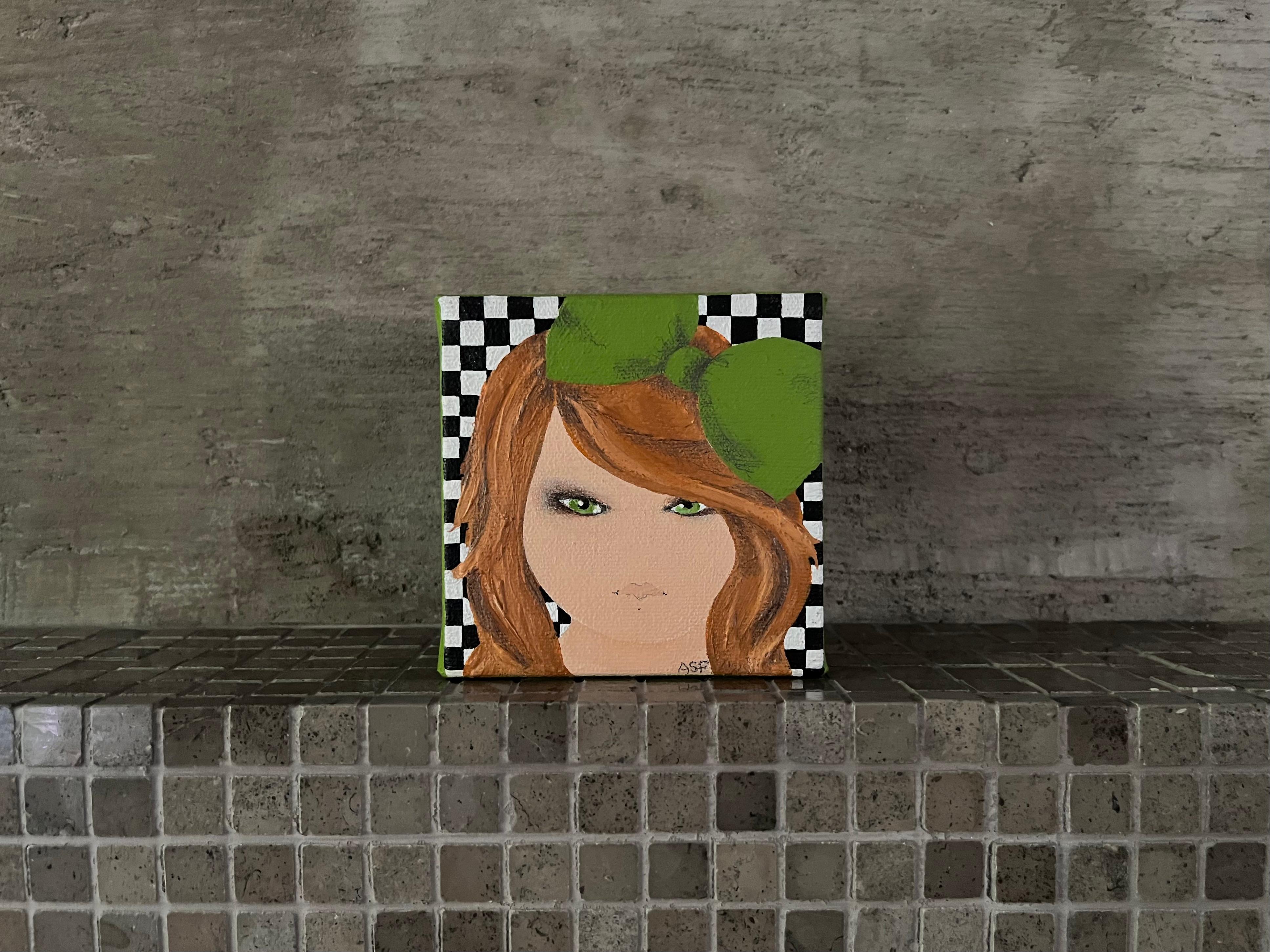 Brown, Blue & Green Eyed Girls -3 Originalgemälde auf Leinwand, je 4 