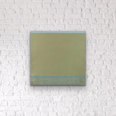 Calma e tranquillità - 8 "x8", Verde, Blu, Colore Pittura astratta di paesaggio