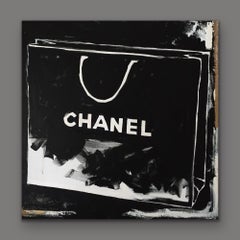 Coco Chanel 1 - (36"x36", Black And White Chanel Bag, Fashion Painting)