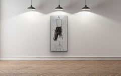 Chantilly Lace And A Pretty Place (Dress 26), 30x60, Black, White, Painting