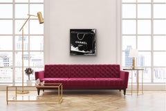 Coco - 36"x36", Schwarz-Weiße Chanel Einkaufstasche, Gemälde