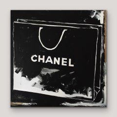 Used Coco - (36"x36", Black And White Chanel Shopping Bag Painting, Fashion House)