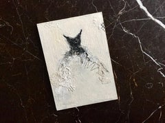 Dancing In The Clouds - (5"x7", Black, Off White, Dress Painting)