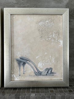Borsa da sera - Scarpe da sera - 9,4" x 11,4" ciascuno, set di due dipinti, con cornice
