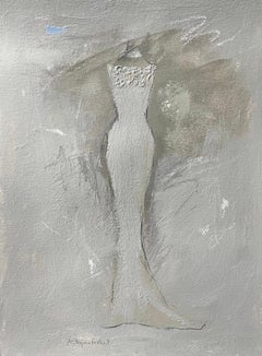 En El Momento - 9 "x12", Obra De Arte En Papel, Neutros, Grises