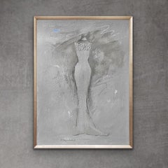 In The Moment - 9”x12”, Artwork On Paper, Neutrals, Greys