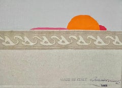 An Orange Sun, 8"x6", Fragments Of Fortuny Series, Collage, Abstract Landscape