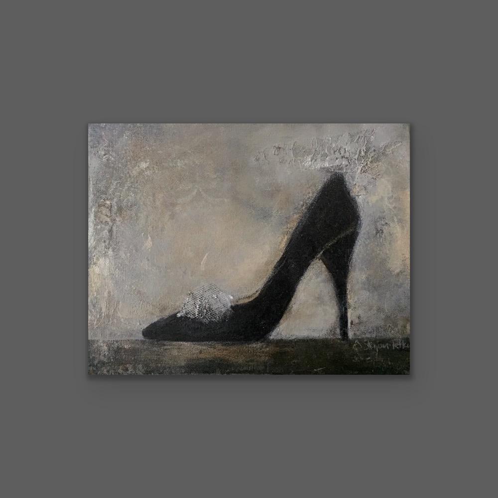 Head Over Heels  (8"x10", Shoe Painting On Canvas) - Art by Andrea Stajan-Ferkul