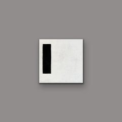 Less - 2  (6"x6", Black And White, Geometric, Minimal Abstract Painting)
