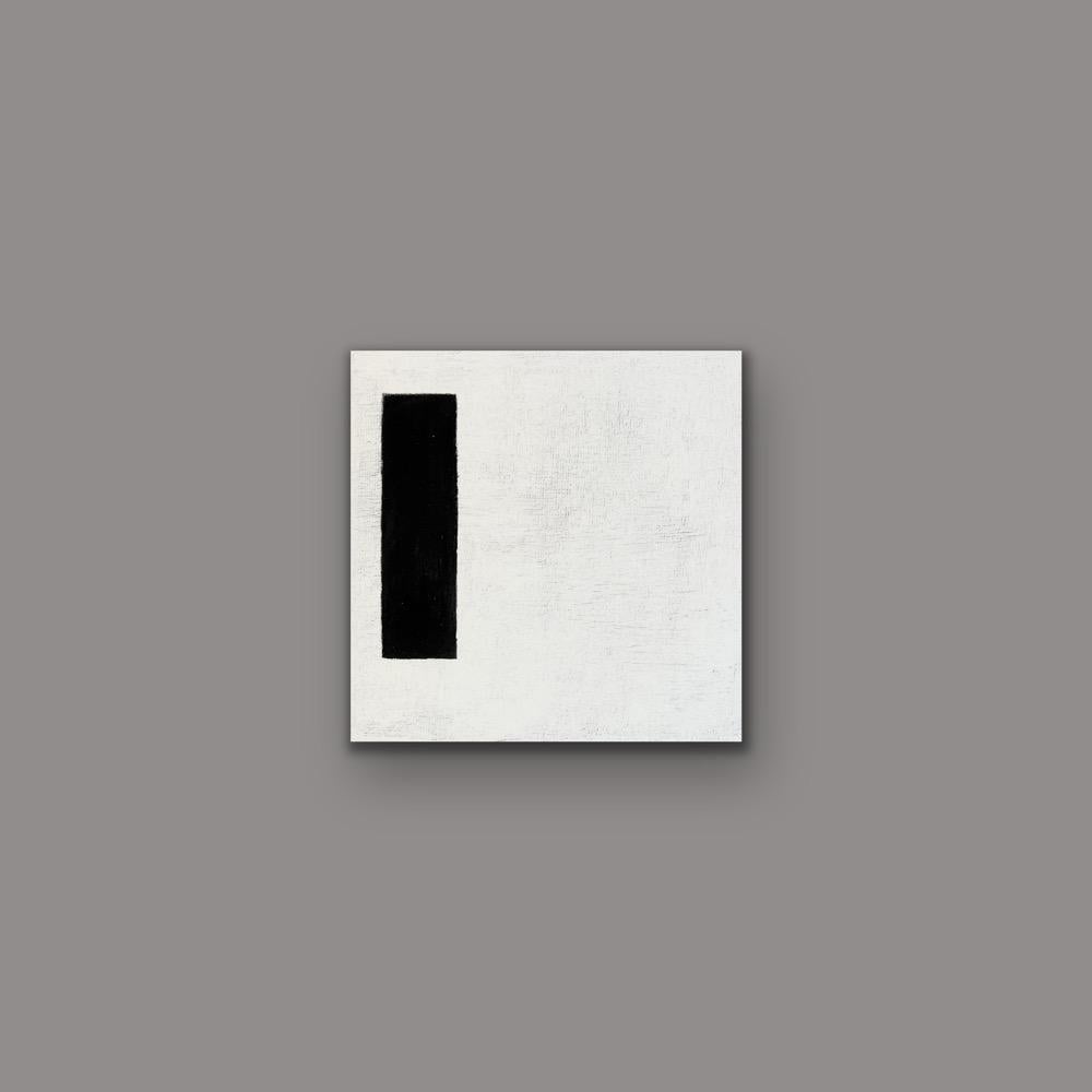 More Or Less #2 - 6 "x6", Bianco e nero, Arte moderna, Pittura astratta minimale