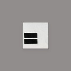 Less -3 - (6"x6", Black and White, Geometric, Minimal, Abstract Painting