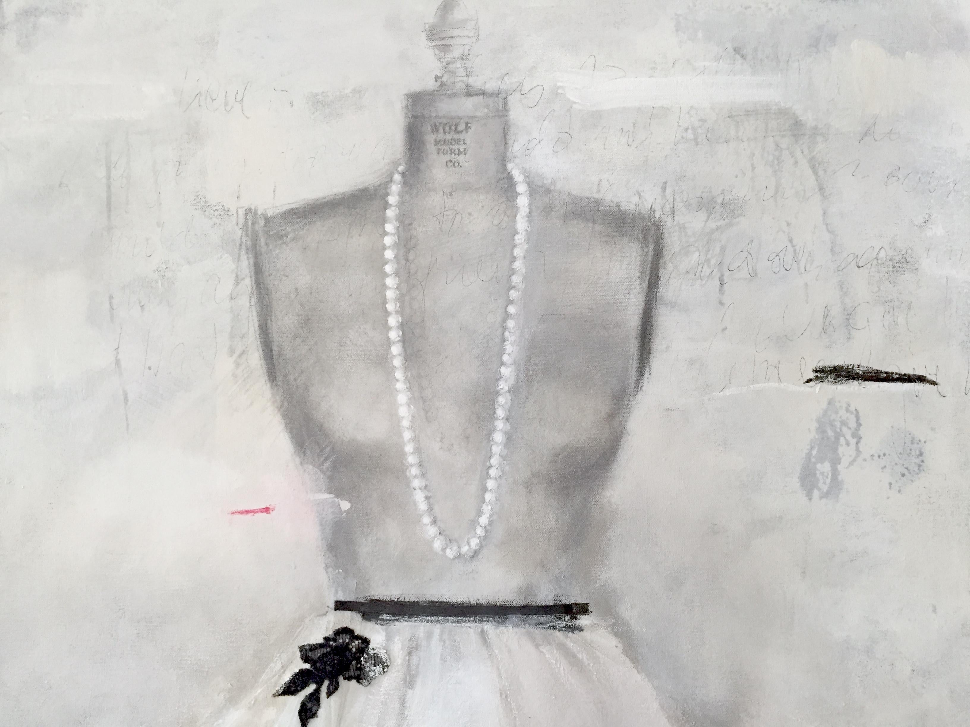 Life In Black and White (La vie en noir et blanc) (Dress 18) - Painting de Andrea Stajan-Ferkul