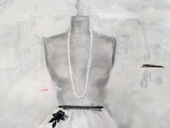 Life In Black And White (Dress 18) - Figurative Painting, Dress, Pearls