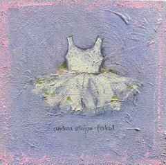Little Ballerina - 1, 8"x8", Original Painting, Childrens-Girls Art, Pink, White