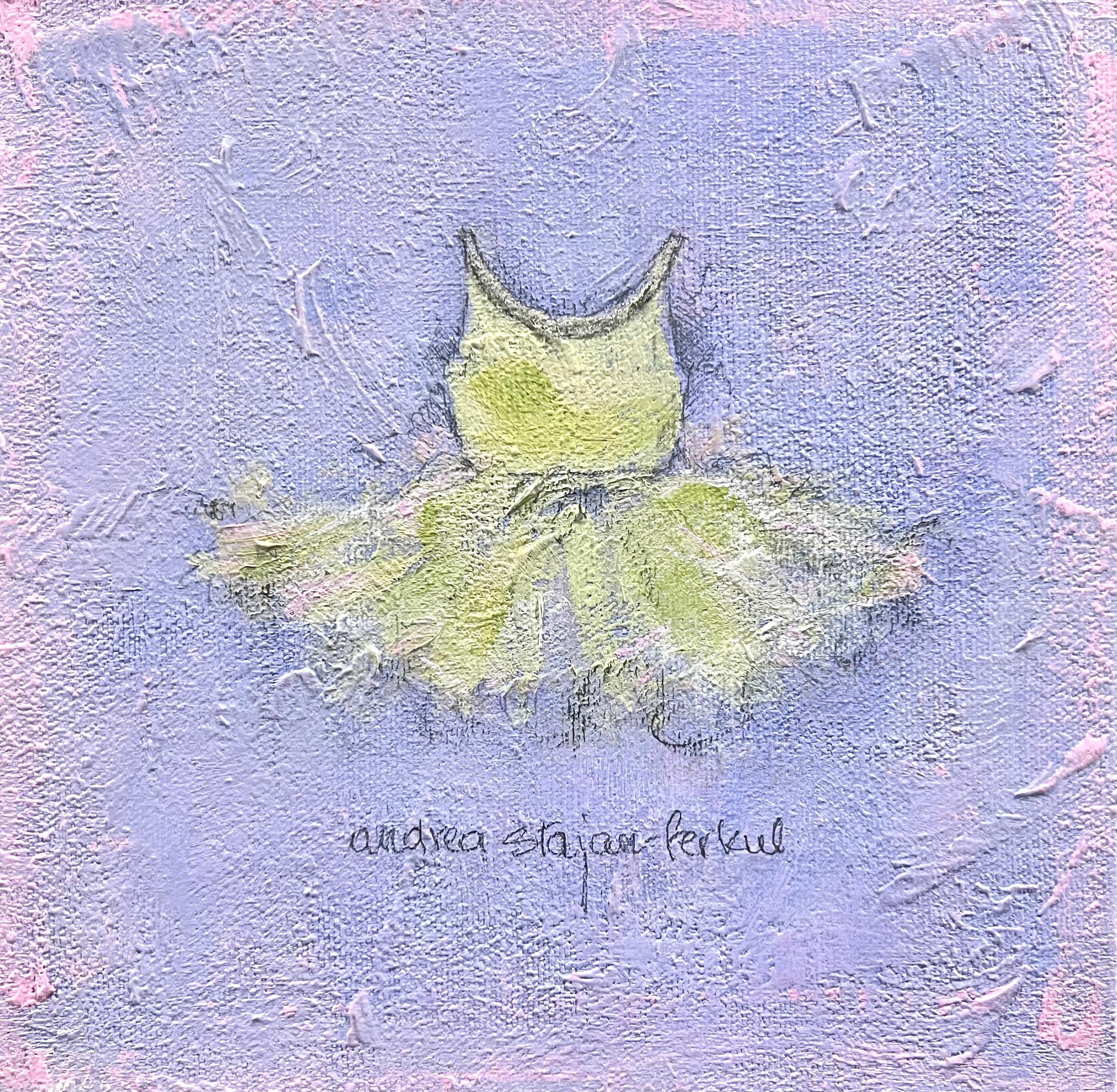 Pequeña Bailarina - 2, 8 "x8", Pintura Original, Arte Infantil-Niñas, Rosa, Verde