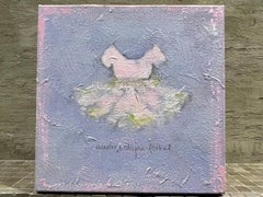 Little Ballerina - 3, 8"x8", Original Painting, Children's Art, Girl, Pink