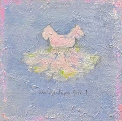 Little Ballerina - 3, 8"x8", Original Painting, Children's Art, Girl, Pink