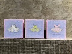 Kleine Ballerina-Serie - 8"x8" Jedes, drei Originalgemälde, Kinder, Mädchen