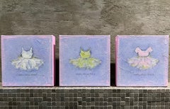 Little Ballerina Series - 8"x8" Each, Three Original Paintings, Children, Girls