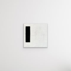 More Or Less #2 - 6 "x6", Bianco e Nero, Pittura astratta minimale, Arte Moderna