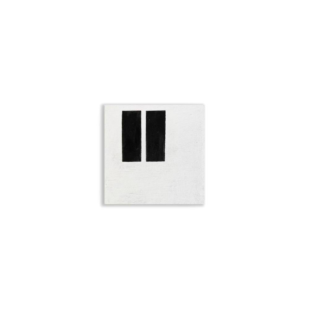 Mehr oder weniger #3 - 6"x6", Schwarz-Weiß, Moderne Kunst, Minimalistisches abstraktes Gemälde – Art von Andrea Stajan-Ferkul