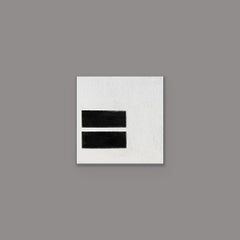 More Or Less #3, 6"x6" Small Minimal Abstract Painting, Black And White, Modern