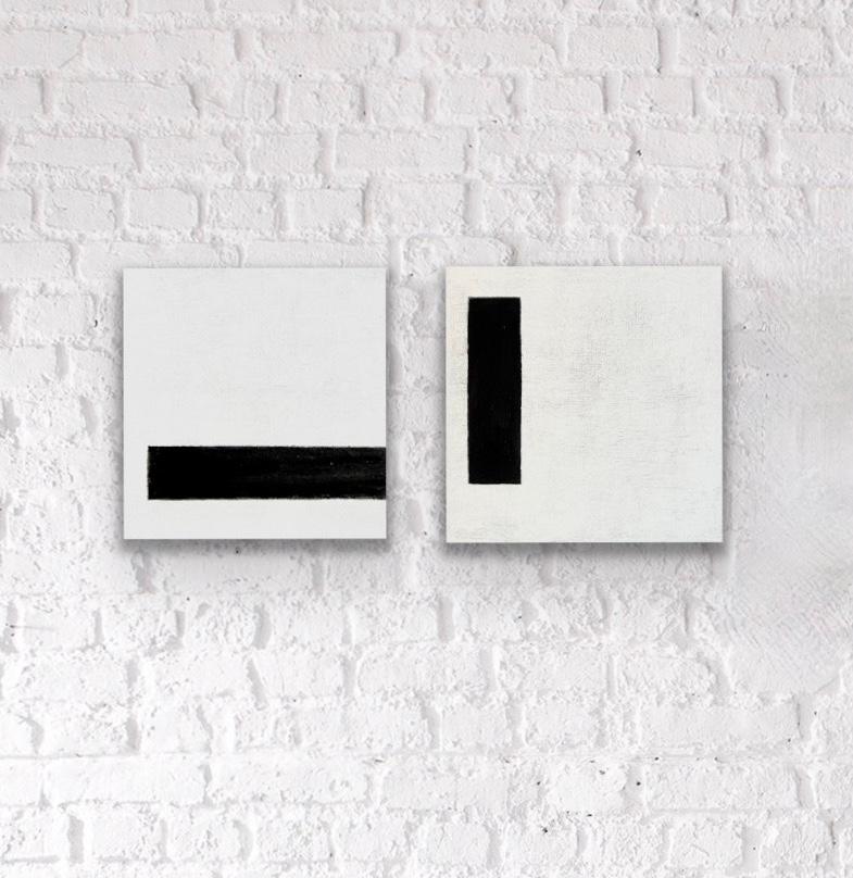 More Or Less - Diptychon, 2 abstrakte Gemälde, je 6 