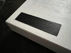 Más o Menos - Díptico, 2 Cuadros Abstractos, 6 "x6" Cada Uno, Blanco y Negro Minimalista