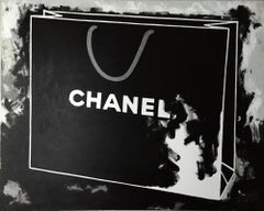 My Big Chanel Bag - 48"x60", Still Life Painting, Chanel Shopping Bag