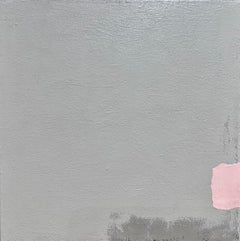 Pink - 8"x8", Pink And Grey, Minimal Abstract Painting On Canvas, Modern