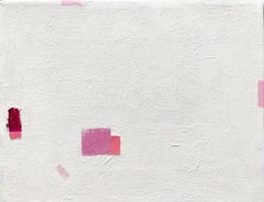 Cose rosa - 8 "x10", Rosa e bianco, pittura astratta minimale