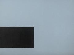 Simply Put #2 - 9"x12", Geometric, Abstract Painting, Minimalism, Blue And Black