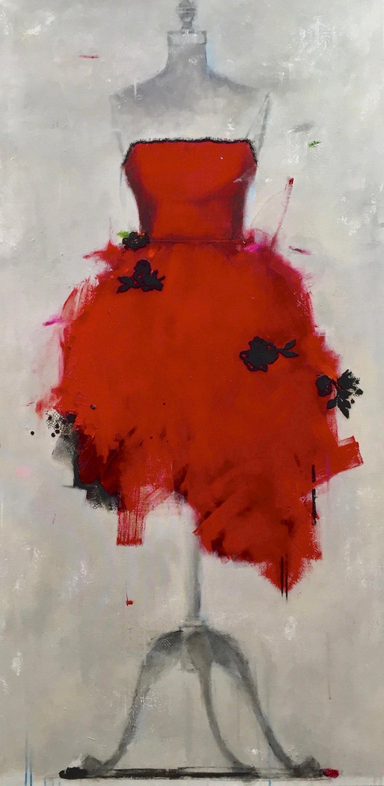 Andrea Stajan-Ferkul - Put On A Red Dress And Make Yourself A Drink (Dress  29) - 30x60 Dress Painting For Sale at 1stDibs | put on that red dress,  put on the