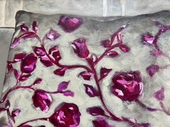 Quiet Time - 24 "x36", Natura morta, Interno, Beige, Cuscino rosa, Sedia